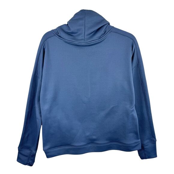 Under Armour Loose Blue Gray Funnel Neck Camo Logo Pullover Sweatshirt Pockets L - Picture 2 of 6